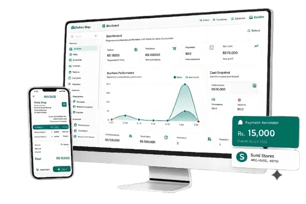 Finova dashboard shown across desktop and mobile devices